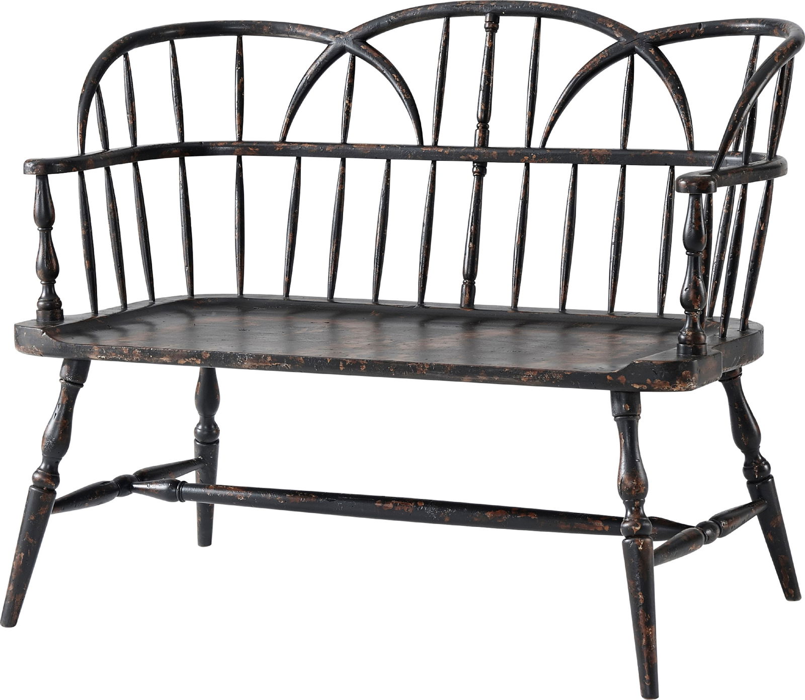 Theodore Alexander 18th Century Mahogany Settee Rustic Traditional Style (1 of 5)