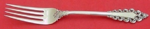 Lunt Florentine Scroll Sterling Silver Fork 7.5" Flatware: Lunt Florentine Scroll Sterling Silver Fork 7.5" Flatware Elevate your dining experience with this exquisite Florentine Scroll regular fork from Lunt. Crafted from high-quality sterling silver, this 7