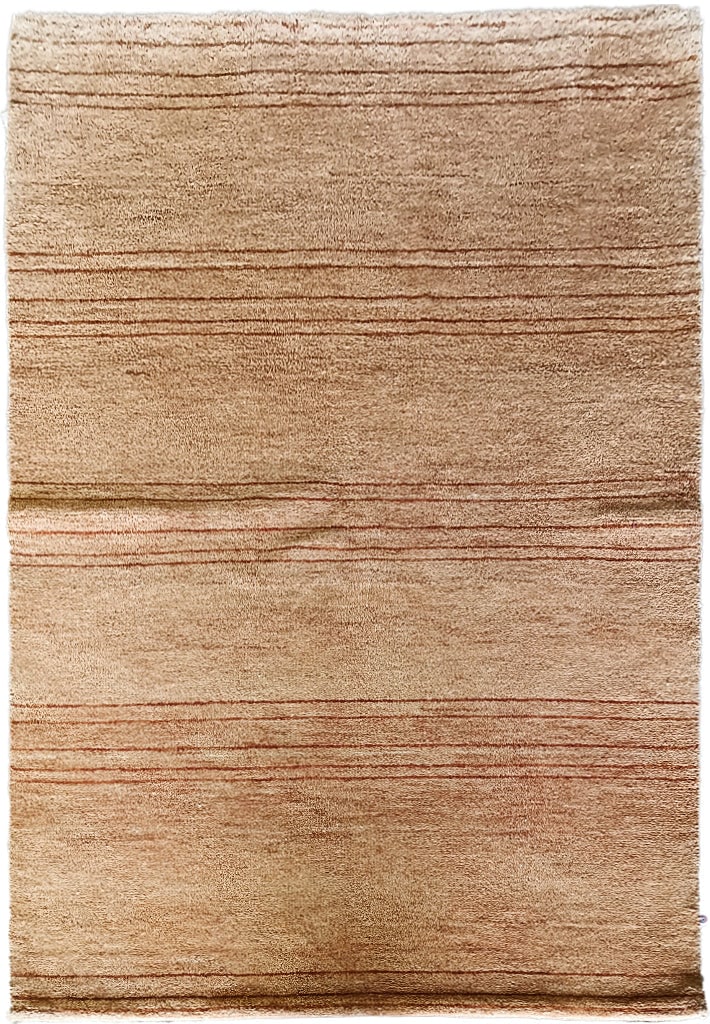 4' x 6' Handmade Wool Gabbeh Rug in Neutral Brown: 4' x 6' Handmade Wool Gabbeh Rug in Neutral Brown Free continental US Shipping Elevate your interior with this exquisite 4' x 6' Contemporary Gabbeh Handmade Wool Rug in Neutral Brown. This rug is a p