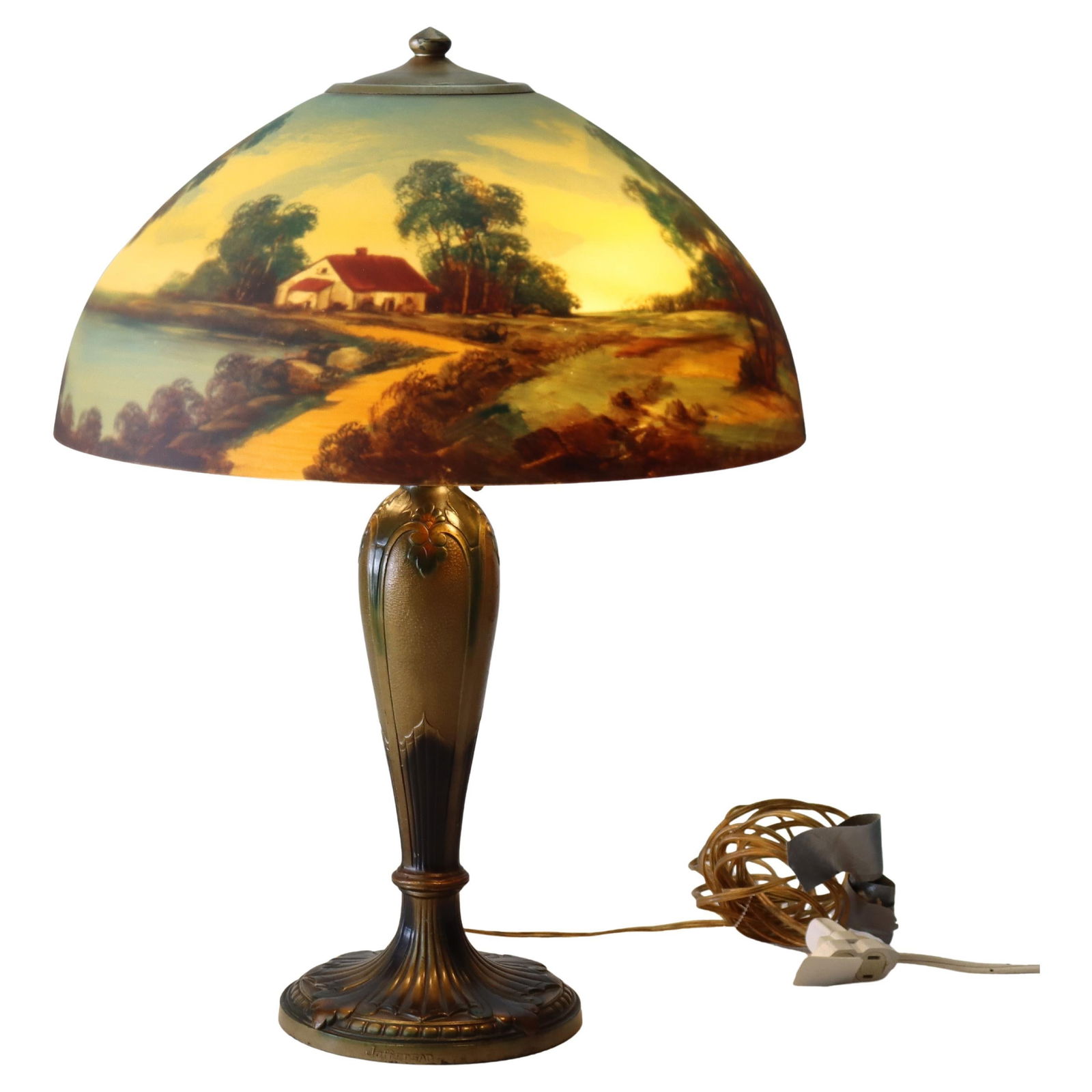 Antique Jefferson Scenic Landscape Table Lamp Circa 1920 (1 of 7)