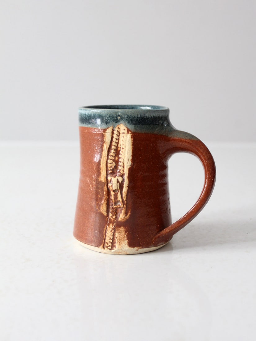 Handmade Vintage Studio Pottery Mug with Etched Design (1 of 10)