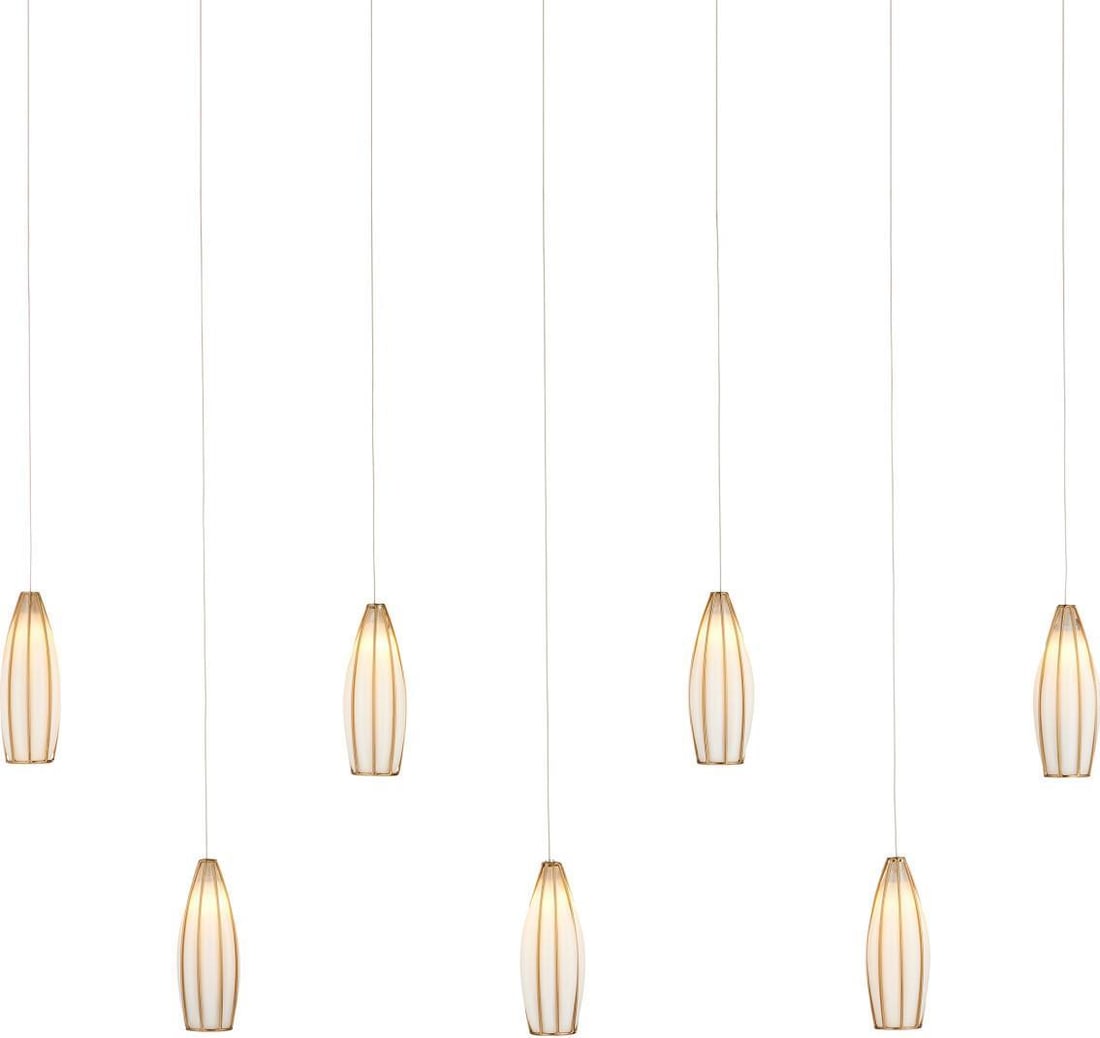 Currey Parish Brass 7-Light Pendant Fixture 20.5H x 57W: Currey Parish Brass 7-Light Pendant Fixture 20.5H x 57W Illuminate your space with this stunning Antique Style Brass Pendant Light Fixture, designed to add a touch of vintage elegance to your decor. T