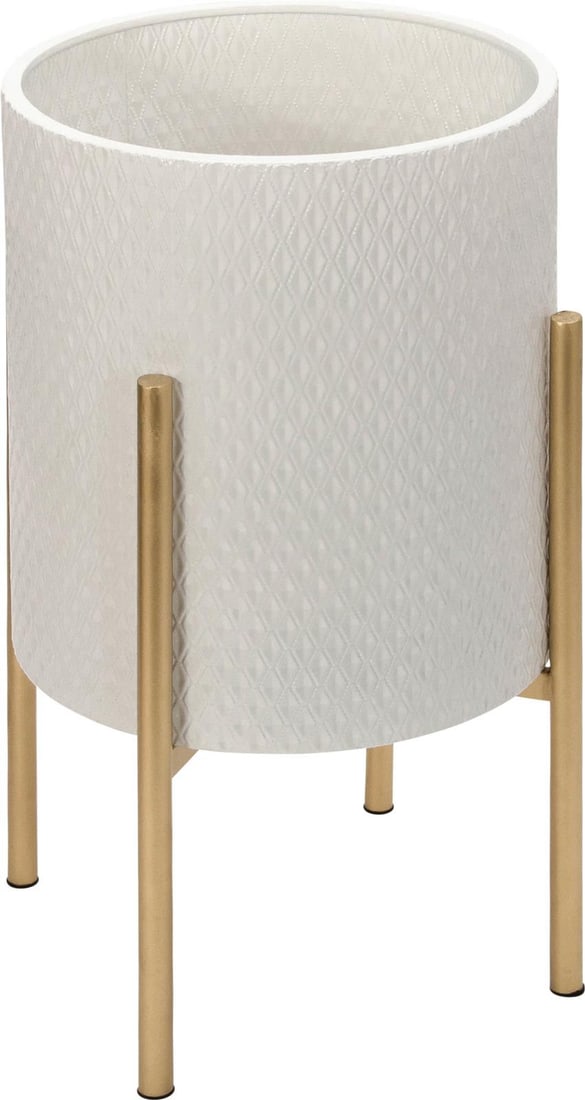 Sagebrook Modern White Gold Honeycomb Planters Set of 3: Sagebrook Modern White Gold Honeycomb Planters Set of 3 This set of modern white gold honeycomb planters exudes elegance and sophistication, making them a stunning addition to any decor. Crafted from