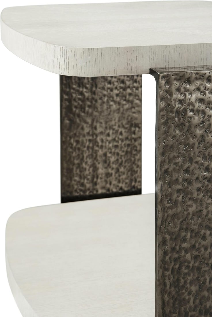 Theodore Alexander Sleek Opal Finish Rectangle Side Table - 3