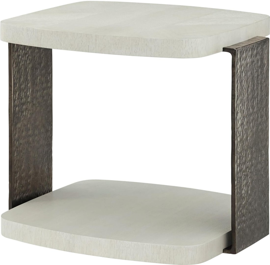 Theodore Alexander Sleek Opal Finish Rectangle Side Table - 5