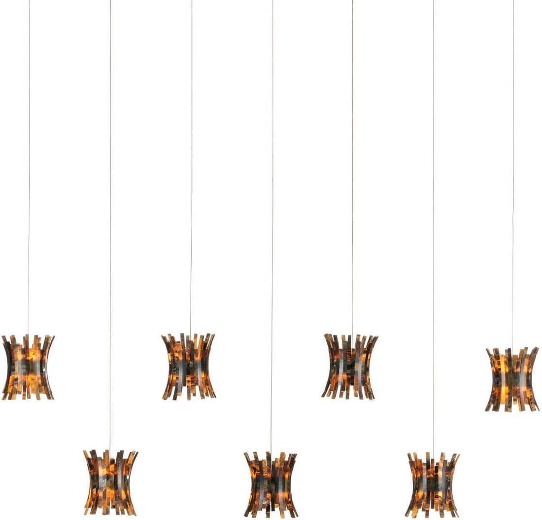 Currey Alsop 7-Light Multi-Drop Pendant Hollywood Regency Style: Currey Alsop 7-Light Multi-Drop Pendant Hollywood Regency Style Illuminate your space with the Glamorous Alsop Pendant, a stunning multi-drop light fixture inspired by Hollywood Regency style. This pe