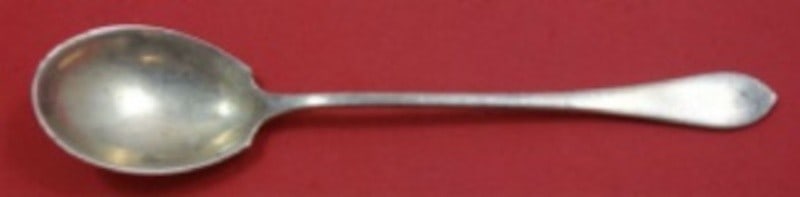 Watson Old Colony Sterling Silver Olive Spoon 5 7/8 Inch: Watson Old Colony Sterling Silver Olive Spoon 5 7/8 Inch This exquisite serving spoon features the Old Colony pattern by Watson, crafted from high-quality sterling silver. Measuring 5 7/8 inches, this