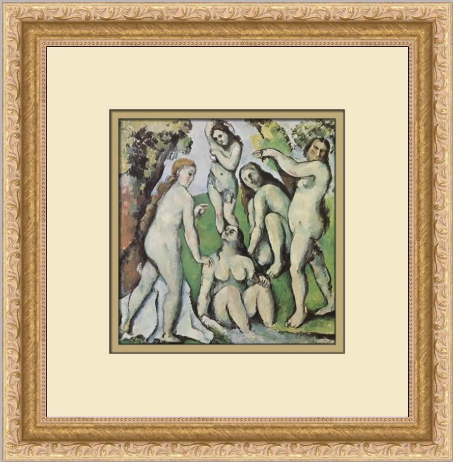Paul Cezanne Five Bathers Custom Framed Print 12x12 Impressionism Art: Paul Cezanne Five Bathers Custom Framed Print 12x12 Impressionism Art This stunning custom framed print features Paul Cezanne's iconic artwork, "Five Bathers," known for its Impressionist style. Measu