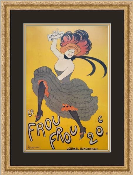Leonetto Cappiello Le Frou-Frou Art Deco Print Custom Framed: Leonetto Cappiello Le Frou-Frou Art Deco Print Custom Framed This stunning framed print features the iconic "Le Frou-Frou" advertising poster by renowned artist Leonetto Cappiello. The print is expert