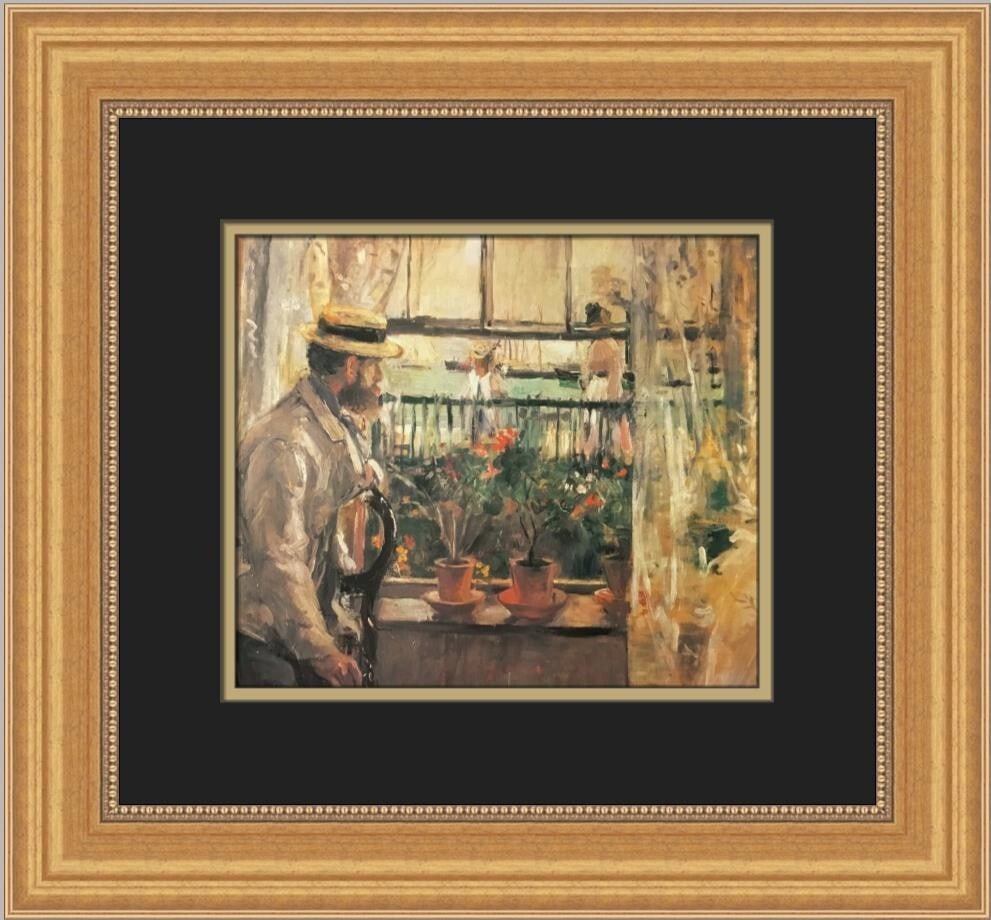 Berthe Morisot Interior at Isle of Wight Custom Framed Art Print: Berthe Morisot Interior at Isle of Wight Custom Framed Art Print This exquisite custom framed print titled "Interior at the Isle of Wight" by Berthe Morisot showcases a beautiful expressionism impress