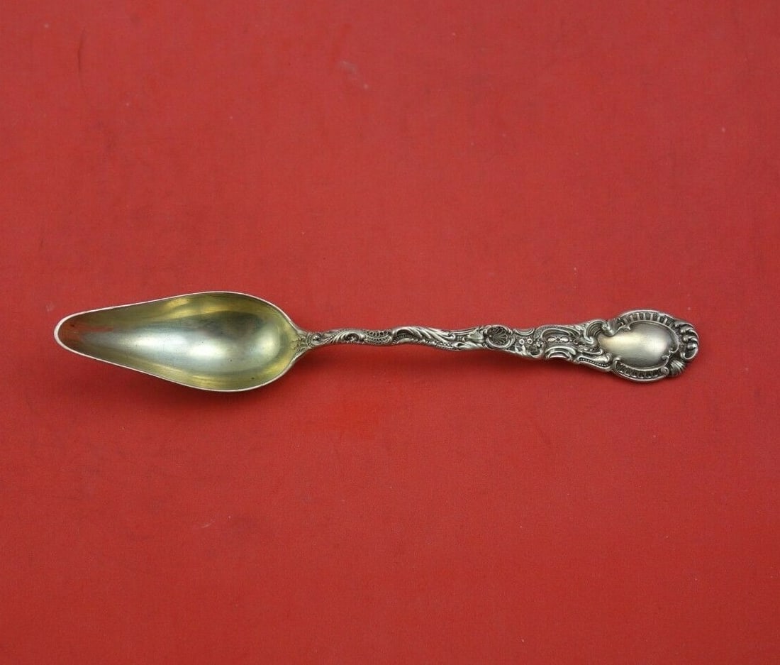 Durgin Louis XV Sterling Silver Melon Spoon 6 Inch Blunt Nose Antique: Durgin Louis XV Sterling Silver Melon Spoon 6 Inch Blunt Nose Antique This exquisite Louis XV melon spoon by Durgin is crafted from sterling silver, showcasing the elegant design characteristic of the