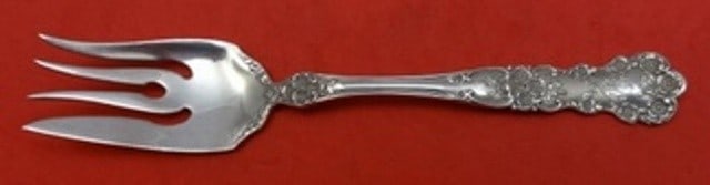 Gorham Buttercup Sterling Silver Fish Fork 4-Tine Antique 6.5": Gorham Buttercup Sterling Silver Fish Fork 4-Tine Antique 6.5" This exquisite fish fork from the Buttercup pattern by Gorham is crafted from sterling silver and features an elegant 4-tine design measu