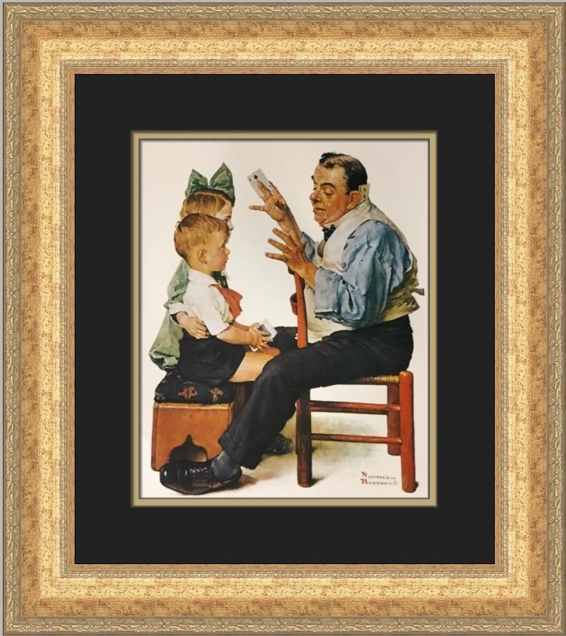 Norman Rockwell Nothing Up His Sleeve Custom Framed Art Print 20 x 18: Norman Rockwell Nothing Up His Sleeve Custom Framed Art Print 20 x 18 This stunning custom framed print titled "Nothing Up His Sleeve" by Norman Rockwell captures the essence of photorealism. Measurin