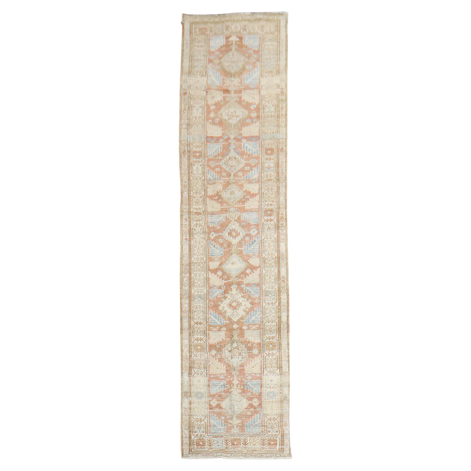 Antique Persian Runner Wool Hand-Woven Tribal Design 36 x 171 in: Antique Persian Runner Wool Hand-Woven Tribal Design 36 x 171 in This exquisite Terracotta Persian Antique Runner showcases a stunning tribal design, hand-woven from high-quality wool. Originating fro
