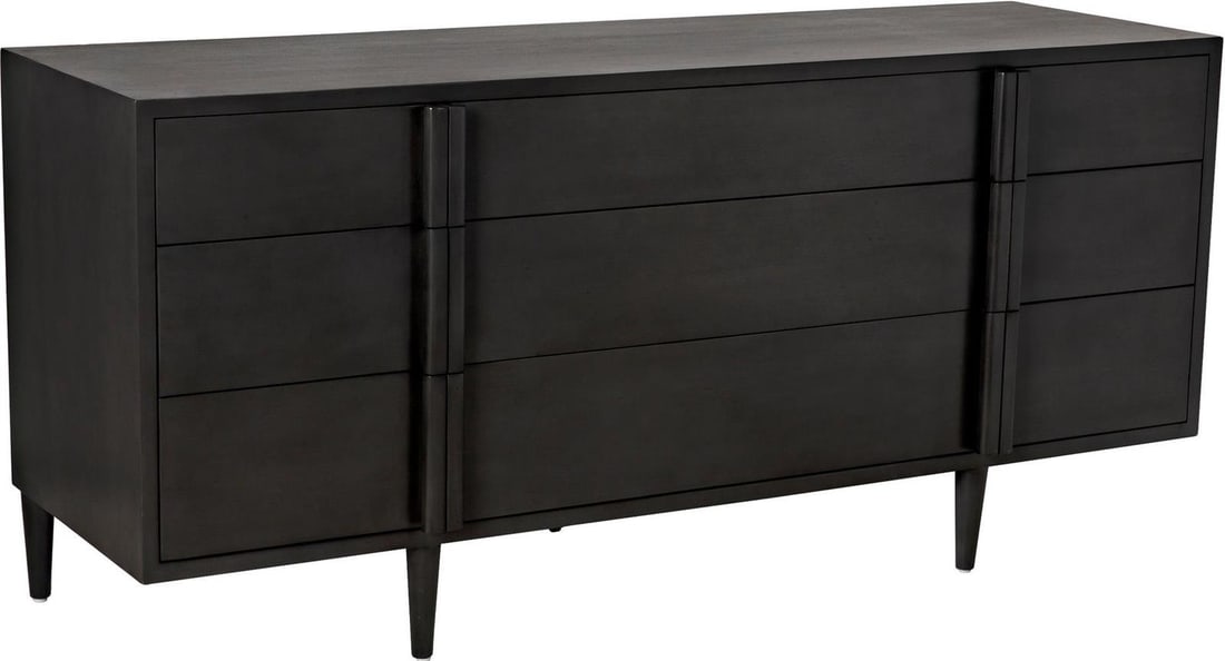 Noir Morten 9 Drawer Dresser Pale Mahogany English Traditional (1 of 14)