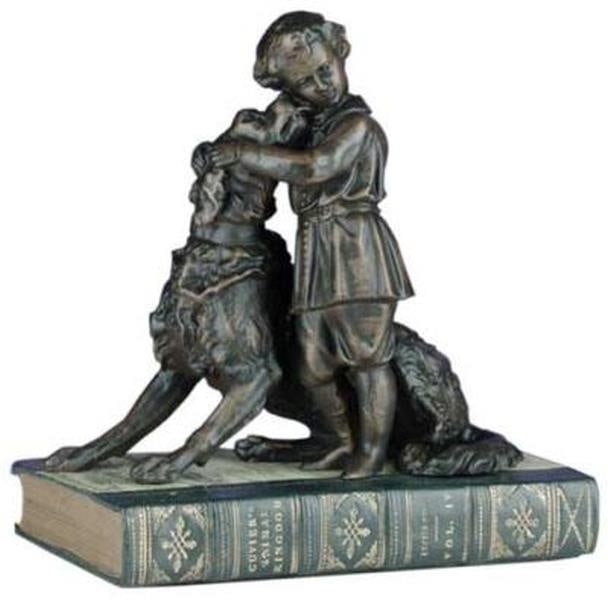 Rustic Lodge Boy Sculpture Hand-Cast Hand-Painted 9H 8W 5D: Rustic Lodge Boy Sculpture Hand-Cast Hand-Painted 9H 8W 5D This item is made at time of order. Please allow 42 to 70 days for production. Enhance your rustic decor with this charming boy sculpture, me