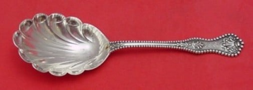 Dominick & Haff Charles II Sterling Silver Preserve Spoon 7 1/4 Inch: Dominick & Haff Charles II Sterling Silver Preserve Spoon 7 1/4 Inch This stunning serving spoon from the Charles II pattern by Dominick & Haff is a beautiful example of craftsmanship from the mid-19t
