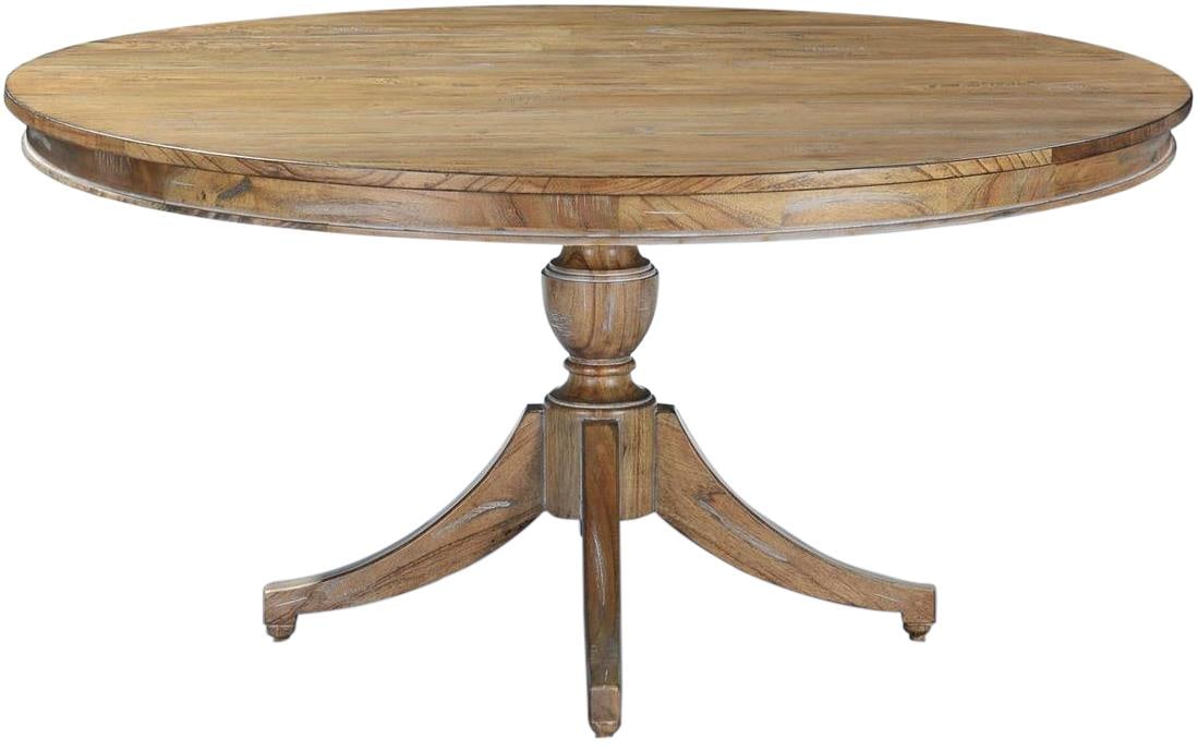 Carrington Old World Dining Table Solid Wood White Gold Accents (1 of 1)