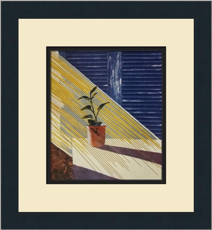 David Hockney Sun from the Weather Series Custom Framed Print Art: David Hockney Sun from the Weather Series Custom Framed Print Art This vibrant print titled "Sun from the Weather Series" by renowned artist David Hockney is a stunning example of contemporary art, bl