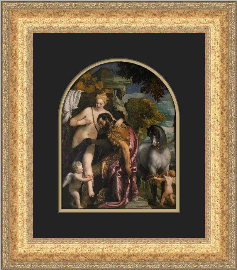 Paolo Veronese Mars and Venus United by Love Framed Print 1986: Paolo Veronese Mars and Venus United by Love Framed Print 1986 Presenting a stunning custom framed print of "Mars and Venus United by Love" by renowned artist Paolo Veronese. This beautiful piece show