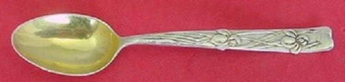 Tiffany & Co. Vine Sterling Silver Spoon Goldwashed Irises 4 3/4": Tiffany & Co. Vine Sterling Silver Spoon Goldwashed Irises 4 3/4" This exquisite 4 o'clock spoon from the Vine pattern by Tiffany & Co. showcases a beautiful goldwashed finish with intricate iris desi