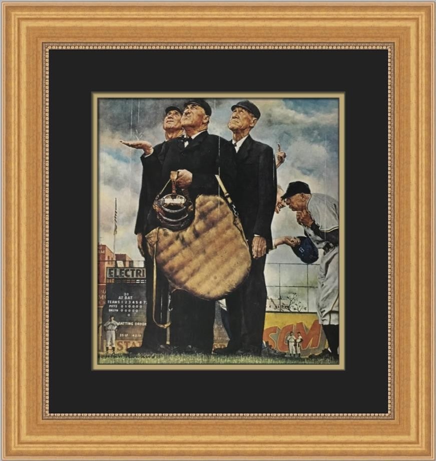Norman Rockwell Bottom Of The Sixth Custom Framed Art Print: Norman Rockwell Bottom Of The Sixth Custom Framed Art Print This stunning custom framed print titled "Bottom Of The Sixth" by renowned artist Norman Rockwell captures the essence of Americana. Produce