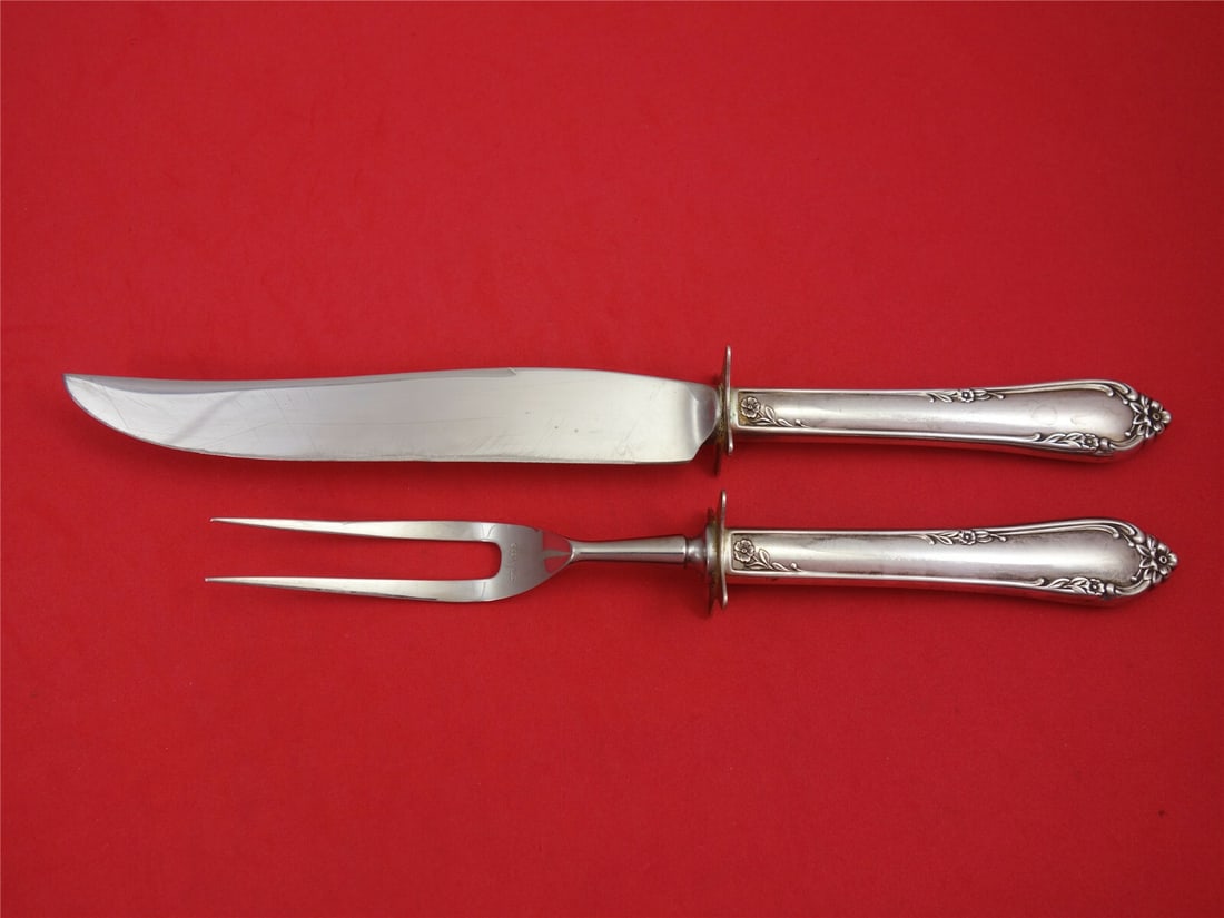 Reed & Barton Dancing Flowers Sterling Silver Carving Set 2pc (1 of 1)