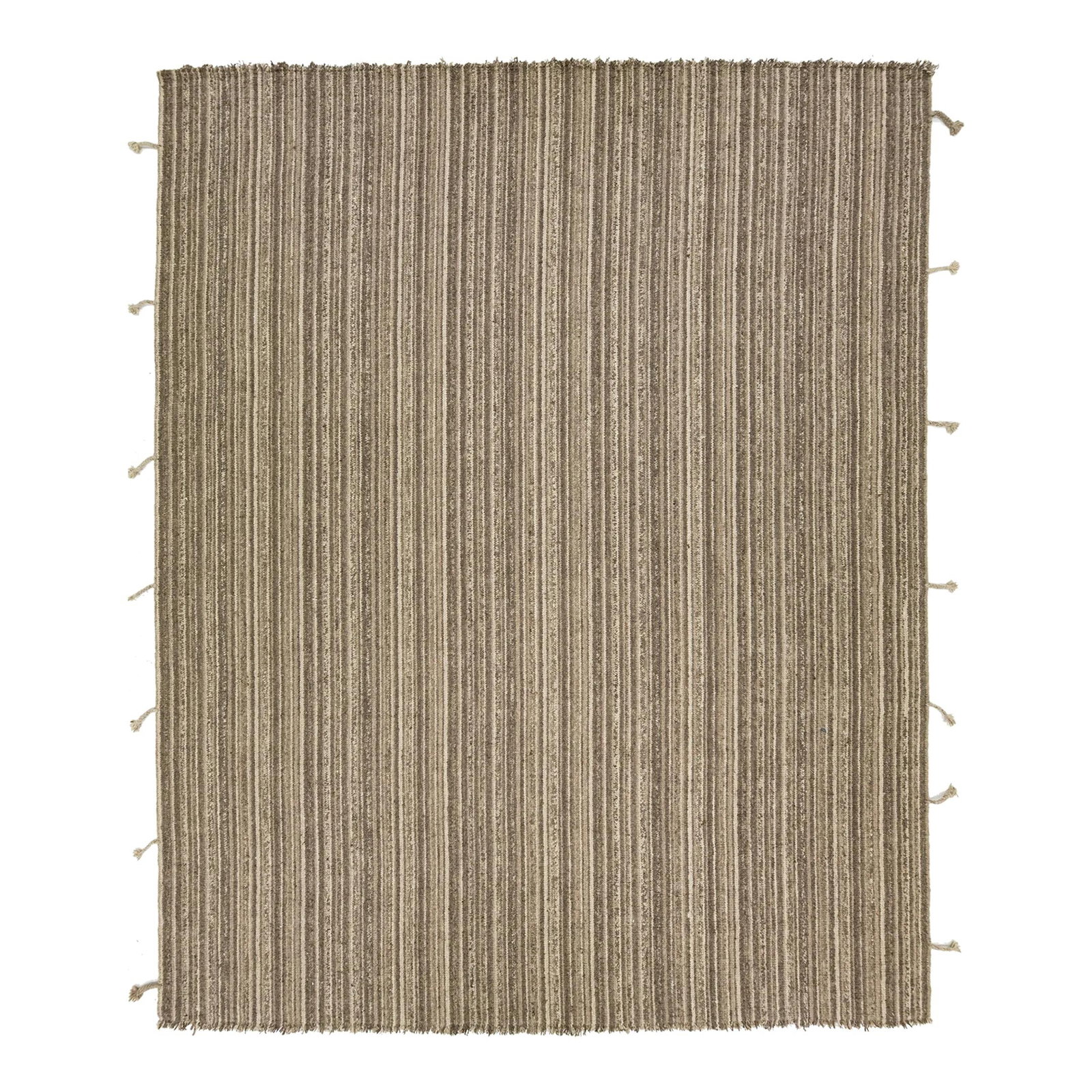 Contemporary Kilim Wool Rug 12'1 x 15 Geometric Design Tan: Contemporary Kilim Wool Rug 12'1 x 15 Geometric Design Tan This contemporary flatweave kilim rug features a striking geometric design in a harmonious blend of beige, tan, and brown tones. With its fri