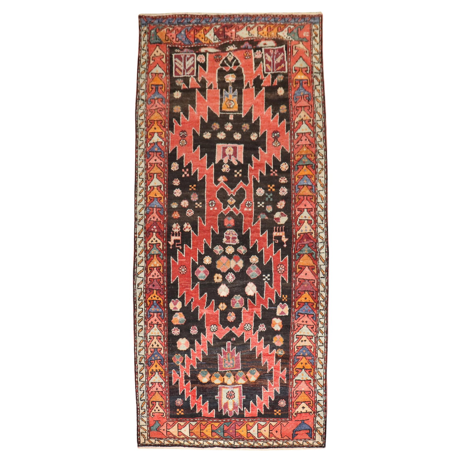 Zabihi Collection Bessarabian Geometric Karabagh Runner 46 x 100 in: Zabihi Collection Bessarabian Geometric Karabagh Runner 46 x 100 in Explore the beauty of early 20th-century design with this stunning Geometric Karabagh Runner from the Zabihi Collection. Crafted fro