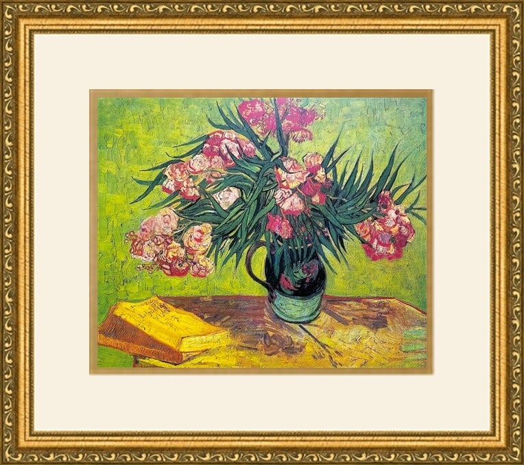 Vincent Van Gogh Still Life Vase Custom Framed Print 1982 Impressionism: Vincent Van Gogh Still Life Vase Custom Framed Print 1982 Impressionism This beautifully framed print features Vincent Van Gogh's iconic 'Still Life Vase,' showcasing the artist's masterful Impression
