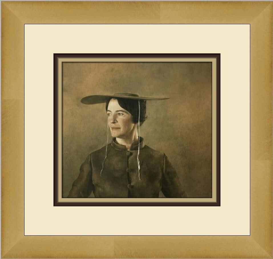 Andrew Wyeth Maga's Daughter Custom Framed Print 14x14 Art: Andrew Wyeth Maga's Daughter Custom Framed Print 14x14 Art This custom framed print titled "Maga's Daughter" by renowned artist Andrew Wyeth showcases a beautiful landscape image, perfect for art love