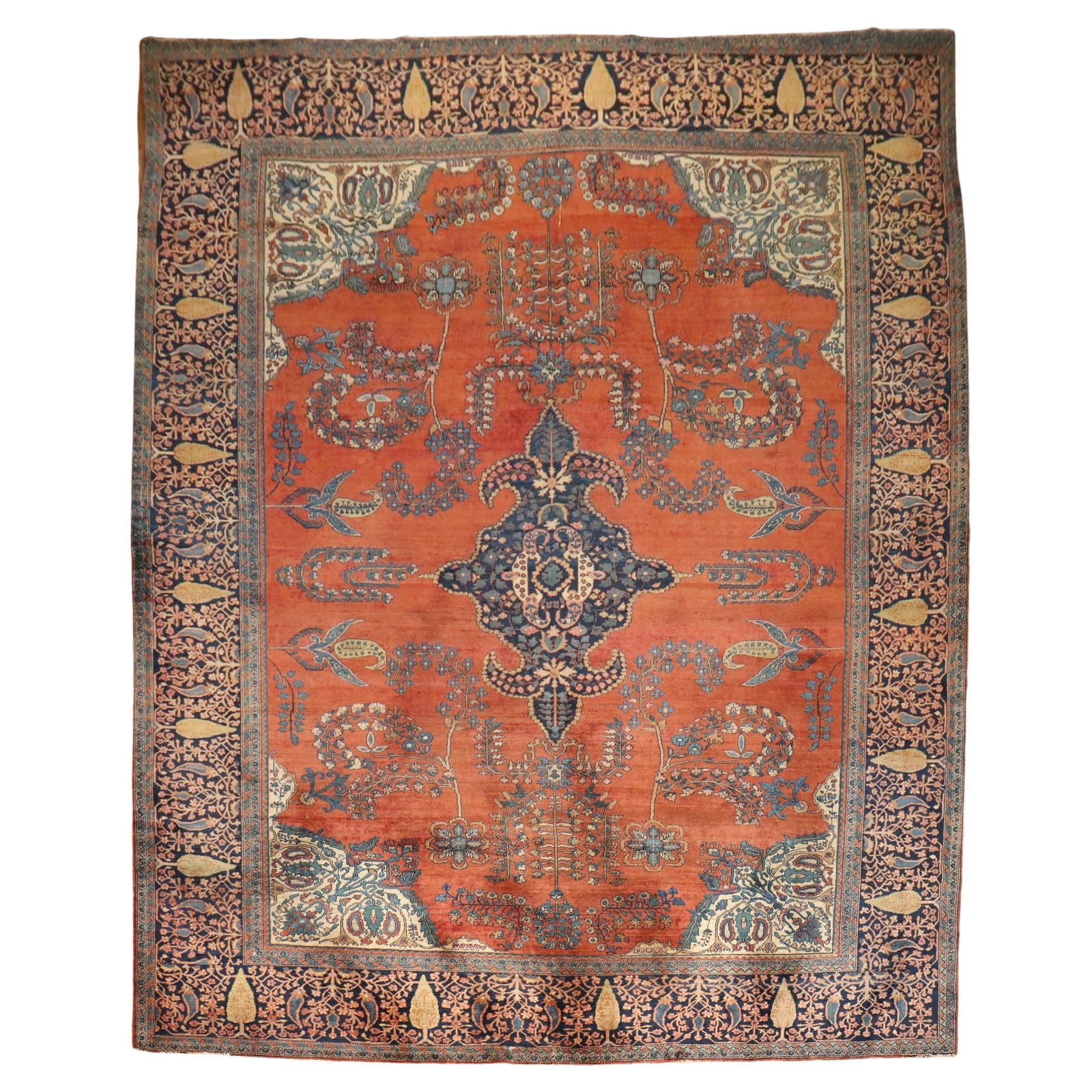Zabihi Collection Antique Persian Sarouk Ferahan Wool Rug 10'7 x 12'9: Zabihi Collection Antique Persian Sarouk Ferahan Wool Rug 10'7 x 12'9 Discover the exquisite beauty of the Zabihi Collection Antique Persian Sarouk Ferahan Rug, a stunning piece that showcases the art