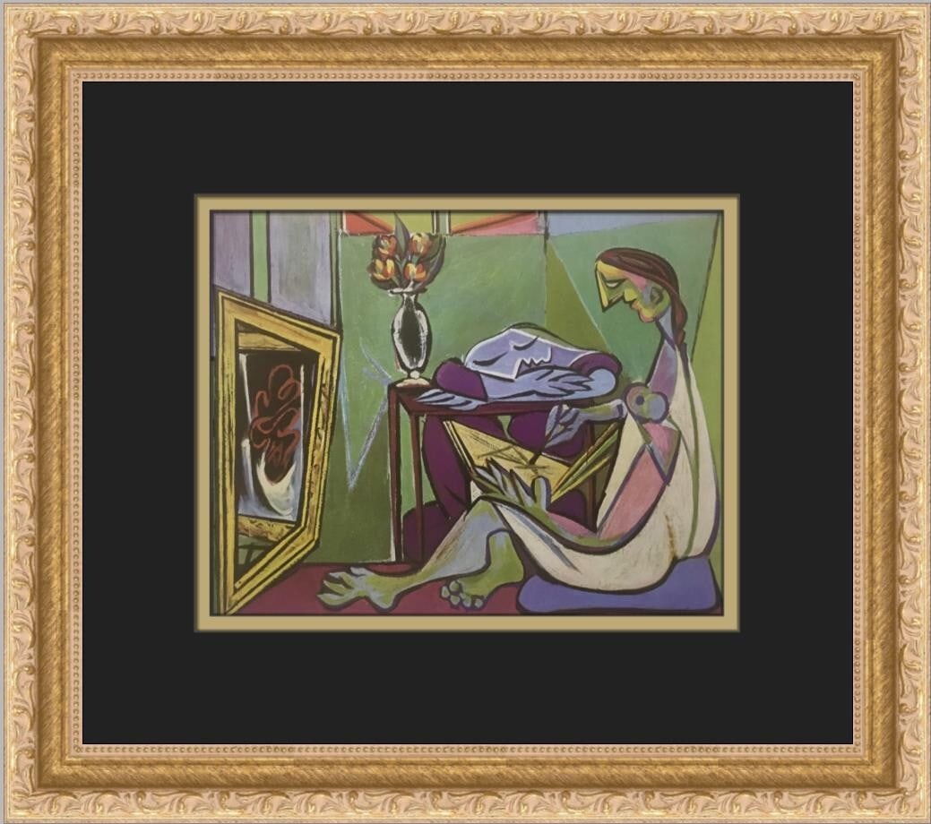 Pablo Picasso The Muse Custom Framed Print 12 x 14 Abstract Art: Pablo Picasso The Muse Custom Framed Print 12 x 14 Abstract Art This exquisite custom framed print titled "The Muse" by Pablo Picasso captures the essence of abstract expressionism and impressionism.