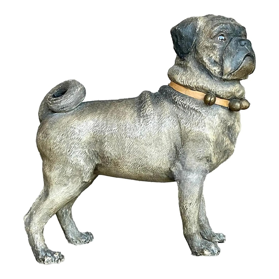 Charming Vintage Regency Resin Pug Sculpture 14.5" L Taupe Decor: Charming Vintage Regency Resin Pug Sculpture 14.5" L Taupe Decor Introducing a delightful addition to your home decor, the Vintage Regency Resin Pug sculpture embodies the loyal spirit and charming ch