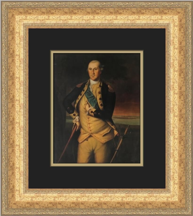 Charles W Peale Portrait of George Washington Custom Framed Art Print: Charles W Peale Portrait of George Washington Custom Framed Art Print This exquisite custom framed print features the iconic portrait of George Washington, created by renowned artist Charles W. Peale.