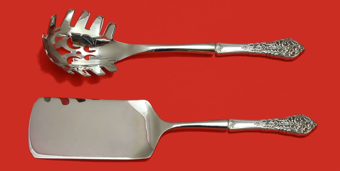 Reed & Barton Florentine Lace Sterling Silver 2pc Hostess Set: Reed & Barton Florentine Lace Sterling Silver 2pc Hostess Set This exquisite 2-piece hostess set from Reed & Barton features the elegant Florentine Lace pattern, crafted from sterling silver with holl