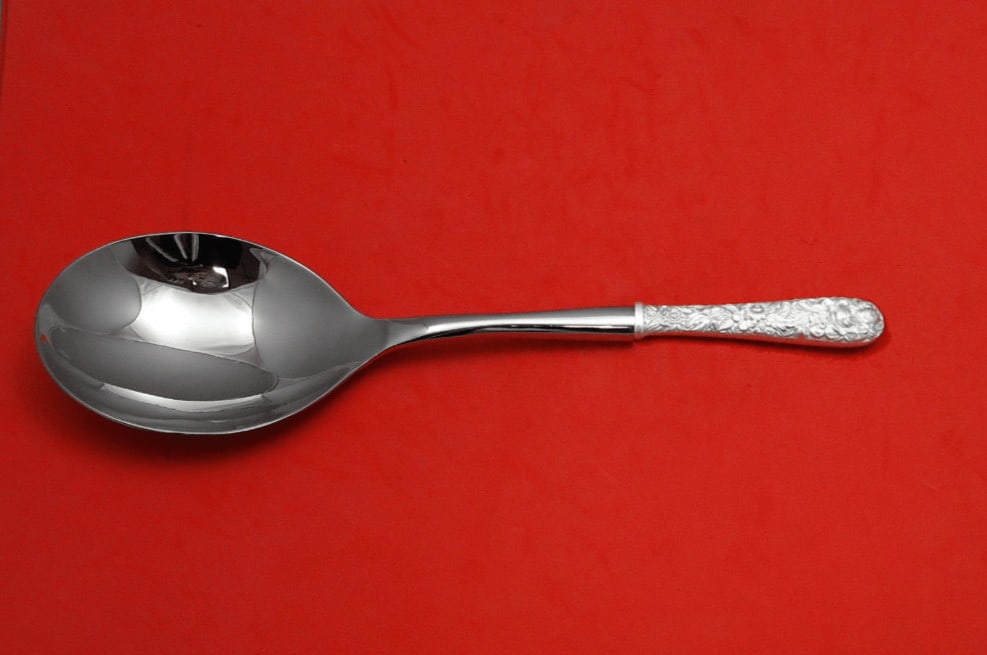 Kirk Repousse Sterling Silver Casserole Spoon 11 1/4" Custom Made (1 of 2)