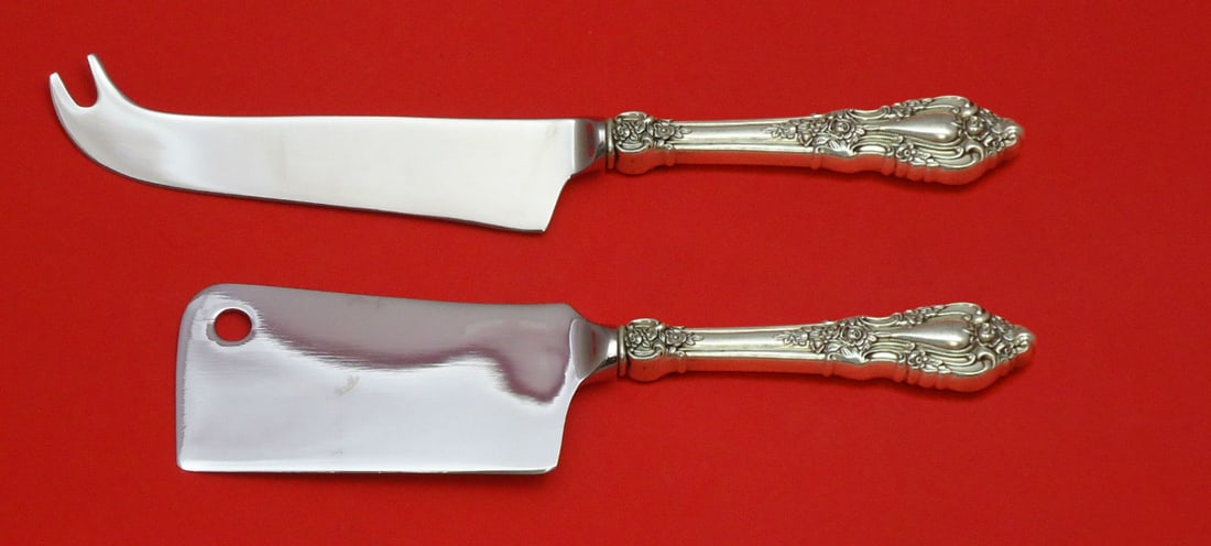 Eloquence by Lunt Sterling Silver 2pc Cheese Serving Set Custom Made: Eloquence by Lunt Sterling Silver 2pc Cheese Serving Set Custom Made Elevate your entertaining with this exquisite Eloquence by Lunt Sterling Silver Cheese Server Serving Set. This custom-made two-pie