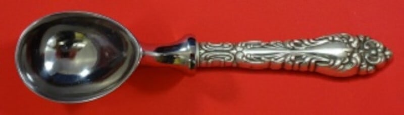 Amston Sterling Silver Ice Cream Scoop Athene Crescendo 7 Inch Serving Piece: Amston Sterling Silver Ice Cream Scoop Athene Crescendo 7 Inch Serving Piece Elevate your dessert experience with this exquisite Amston Sterling Silver Ice Cream Scoop, featuring the elegant Athene /