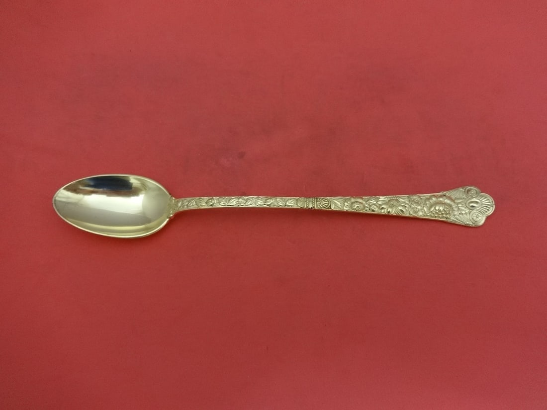 Gorham Cluny Vermeil Sterling Silver Iced Tea Spoon 7.5 Inch: Gorham Cluny Vermeil Sterling Silver Iced Tea Spoon 7.5 Inch This exquisite iced tea spoon, measuring 7 1/2 inches, showcases the elegant Cluny Vermeil pattern by Gorham. Crafted from high-quality ste