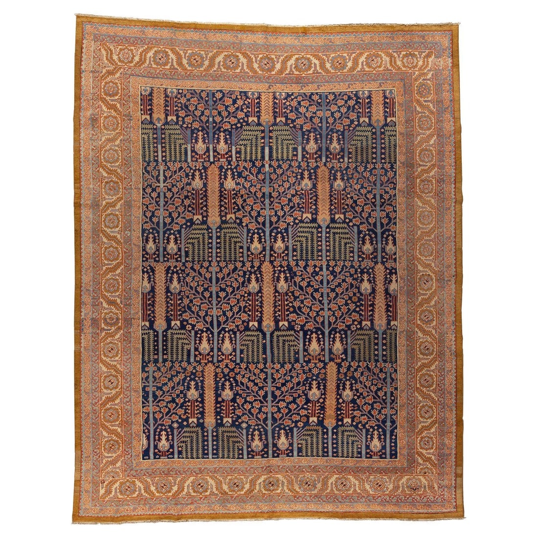Zabihi Collection Antique Persian Bakshaish Tree of Life Rug 10'11 x 13'10 Hand-Woven: Zabihi Collection Antique Persian Bakshaish Tree of Life Rug 10'11 x 13'10 Hand-Woven Experience the elegance of the Zabihi Collection Persian Bakshaish Tree of Life Room Size Rug, a stunning piece fr