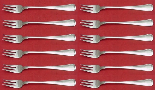 Gorham Old French Sterling Silver Cocktail Fork Set 12 Pieces 5.25 Inch: Gorham Old French Sterling Silver Cocktail Fork Set 12 Pieces 5.25 Inch Elevate your dining experience with this exquisite 12-piece set of Old French cocktail forks by Gorham. Crafted from sterling si