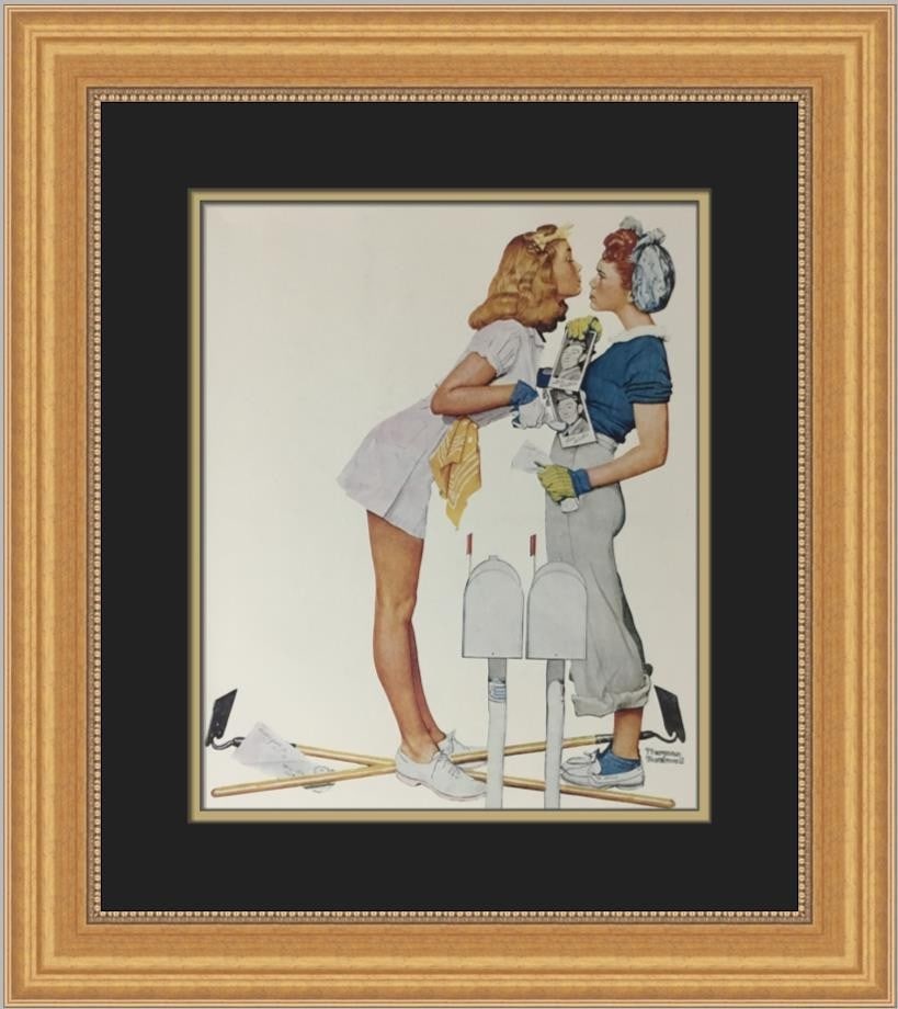 Norman Rockwell Confrontation Custom Framed 1975 Print 20 x 18: Norman Rockwell Confrontation Custom Framed 1975 Print 20 x 18 This captivating custom framed print titled "Confrontation" by renowned artist Norman Rockwell showcases Americana art from the 1970s. Cr