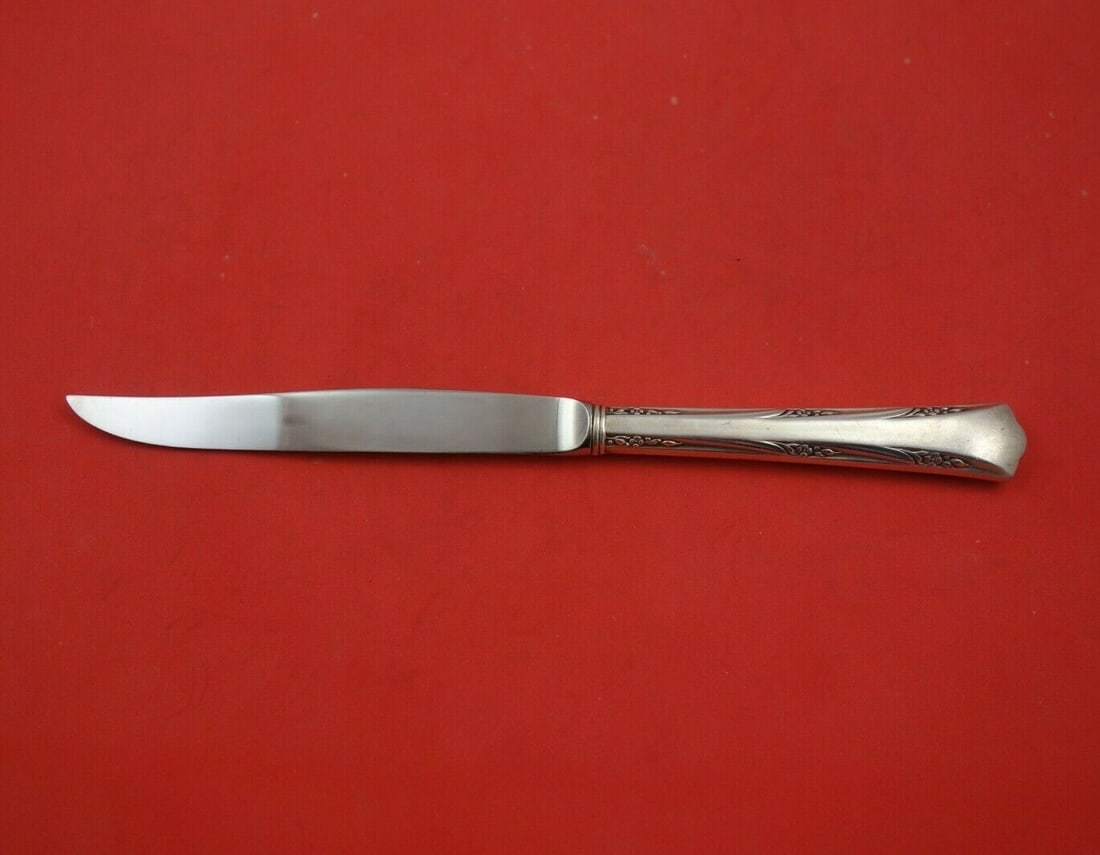 Gorham Greenbrier Sterling Silver Steak Knife 9 Inch: Gorham Greenbrier Sterling Silver Steak Knife 9 Inch This exquisite Greenbrier steak knife by Gorham features a stunning sterling silver hollow handle paired with a durable stainless steel blade, meas