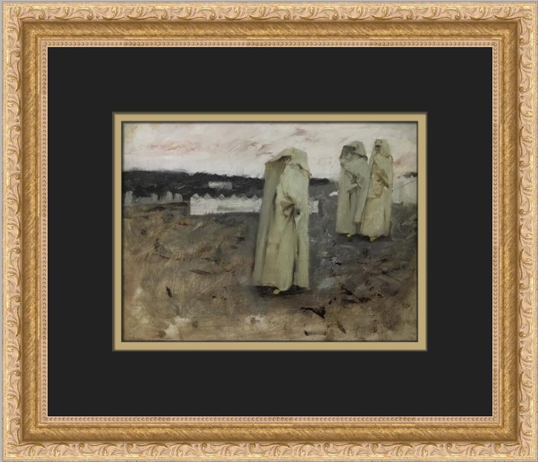 John Singer Sargent Three Berber Women Custom Framed Art Print: John Singer Sargent Three Berber Women Custom Framed Art Print This exquisite custom framed print features John Singer Sargent's renowned artwork titled "Three Berber Women." Measuring 12 in. by 14 in