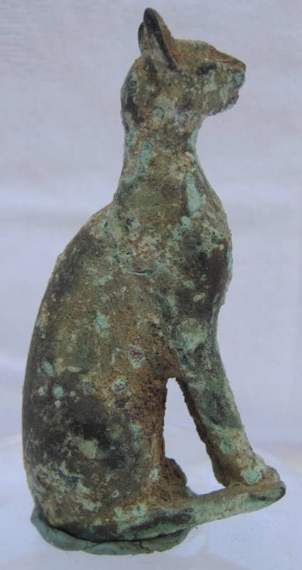 Rare 2nd Century BC Egyptian Bronze Persian Cat Figurine - 2