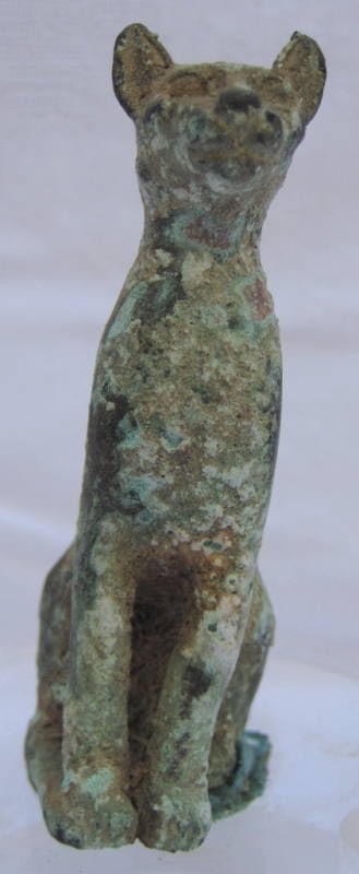 Rare 2nd Century BC Egyptian Bronze Persian Cat Figurine - 4