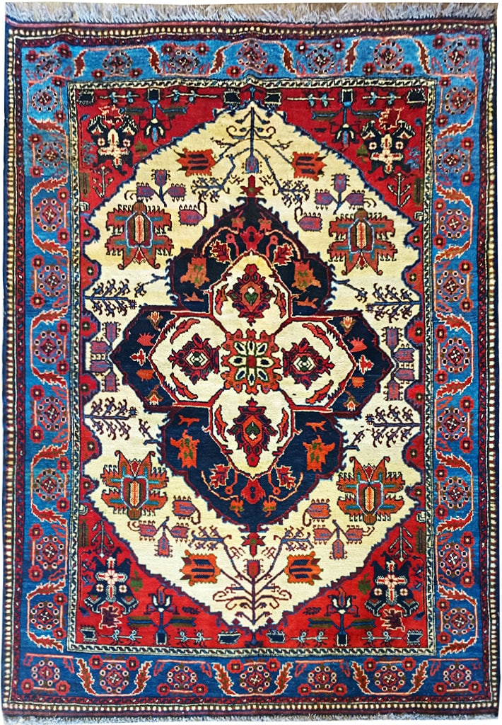 Handmade 5 x 6.3 Persian Abadeh Rug Vibrant Colors Wool: Handmade 5 x 6.3 Persian Abadeh Rug Vibrant Colors Wool Free continental US Shipping Experience the elegance of Persian artistry with this exquisite 5' x 6.3' Persian Abadeh Rug. Showcasing intricate