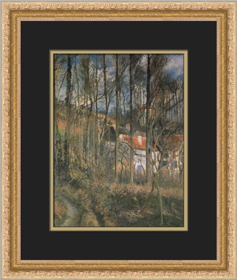 Camille Pissarro La Cote Des Boeufs Custom Framed Art Print: Camille Pissarro La Cote Des Boeufs Custom Framed Art Print This stunning custom framed print titled "La Cote Des Boeufs in Hermitage" by renowned artist Camille Pissarro encapsulates the beauty of