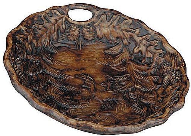 Hand-Painted Lodge Style Deer Scene Decorative Bowl 9" Resin: Hand-Painted Lodge Style Deer Scene Decorative Bowl 9" Resin This item is made at time of order. Please allow 42 to 70 days for production. Enhance your lodge decor with this exquisite hand-painted de